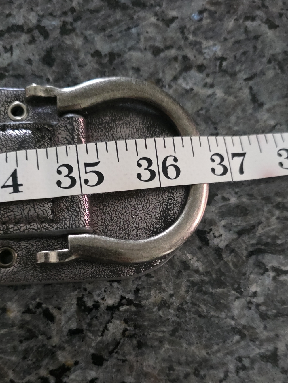Wide Metallic Gunmetal Eyelet Waist Belt 36.5" - Picture 6 of 7